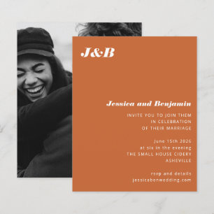 Lámina Invitación a matrimonio de Naranja de fotografía m