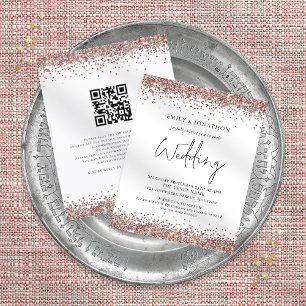 Lámina Invitación a matrimonio de Rosa de oro Purpurina d