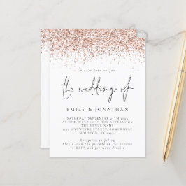 Lámina Invitación a matrimonio de Rosa de oro Purpurina d