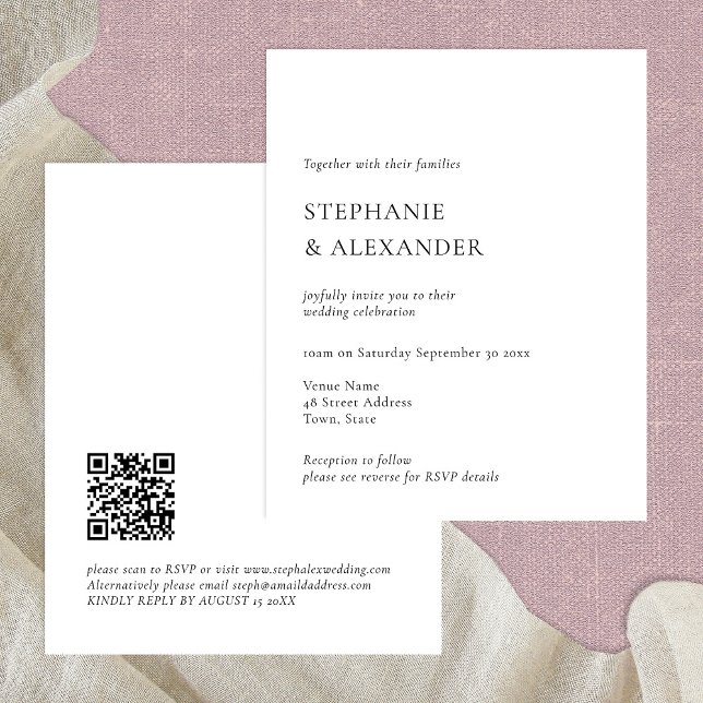 Lámina Invitación a matrimonio de texto de código QR mode (Subido por el creador)