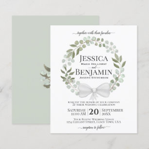 Lámina Invitación a matrimonio de Wreath of Greenery BUDG