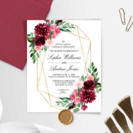 Lámina Invitación a matrimonio floral Rosa bohemio presup