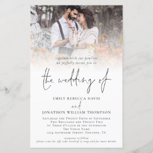 Lámina Invitación a matrimonio formal de código QR de la 