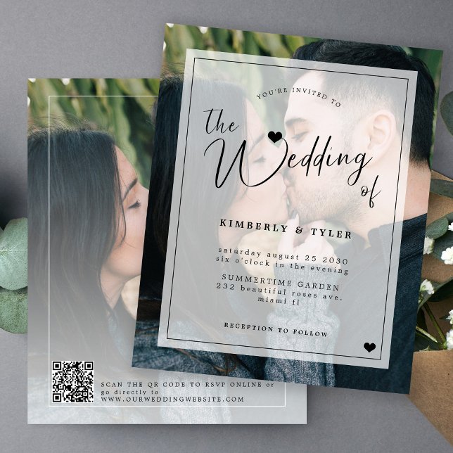 Lámina Invitación a matrimonio fotográfica QR CODE 2 (Subido por el creador)