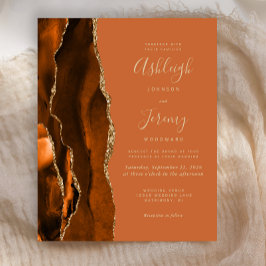 Lámina Invitación a matrimonio marrón de Naranja quemado