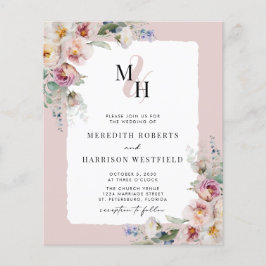 Lámina Invitación a matrimonio monograma con código QR fl