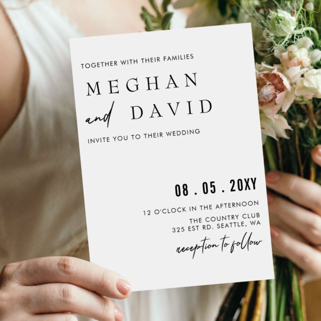 Lámina Invitación a matrimonio negro simple escrito a man (Subido por el creador)