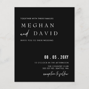 Lámina Invitación a matrimonio negro simple escrito a man