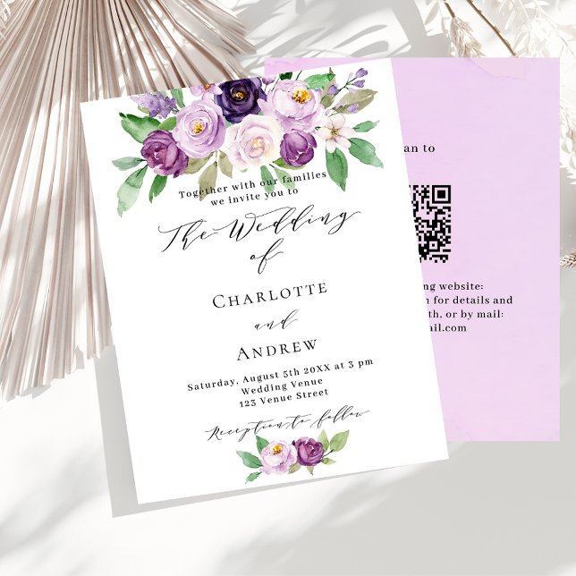 Lámina Invitación a matrimonio presupuestado de QR RSVP v (Subido por el creador)