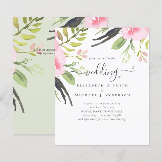 Lámina Invitación a matrimonio presupuestal de calidad de (Anverso / Reverso)