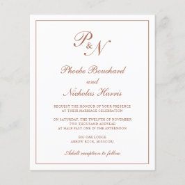 Lámina Invitación a matrimonio presupuestal de Monograma 