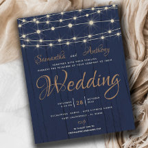 Invitación a matrimonio RSVP con luces de cadena d