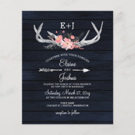 Lámina Invitación a matrimonio Rubor Floral Antler de la