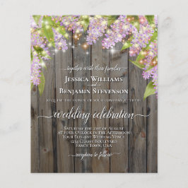 Lámina Invitación a matrimonio Rústico con Lilacs & Light