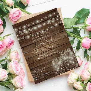 Lámina Invitación a matrimonio rústico presupuestal Mason