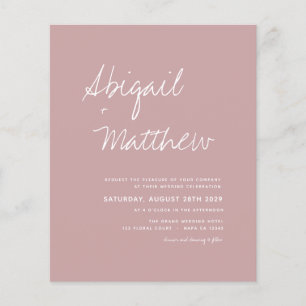 Lámina Invitación a matrimonio simple con foto rosada ent