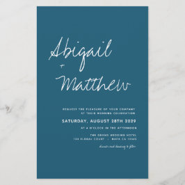 Lámina Invitación a matrimonio simple con fotografía Verd