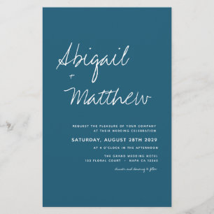 Lámina Invitación a matrimonio simple con fotografía Verd