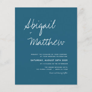 Lámina Invitación a matrimonio simple con fotografía Verd