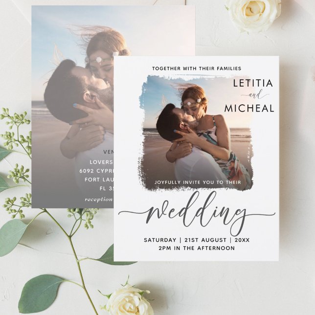Lámina Invitación a matrimonio simple de fotografía con p (Subido por el creador)
