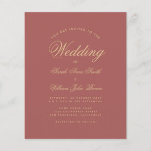 Lámina Invitación a matrimonio simple de Rosa de canela d