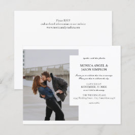 Lámina Invitación a matrimonio simple foto elegante de pr