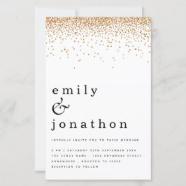 Lámina Invitación a matrimonio simple Purpurina de oro co