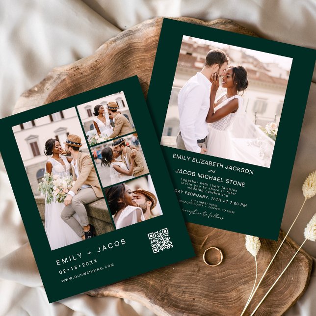 Lámina Invitación a matrimonio verde esmeralda de código  (Subido por el creador)