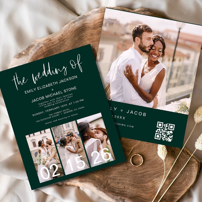 Lámina Invitación a matrimonio verde esmeralda de código  (Subido por el creador)