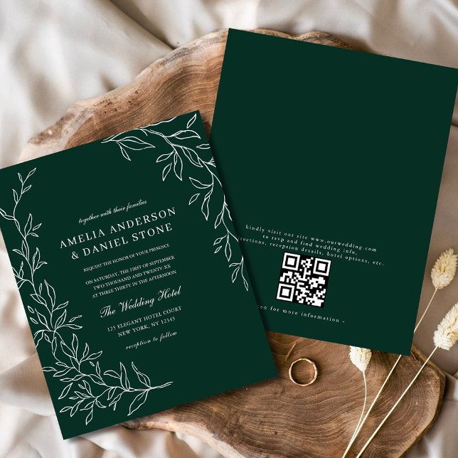 Lámina Invitación a matrimonio verde esmeralda de código  (Subido por el creador)
