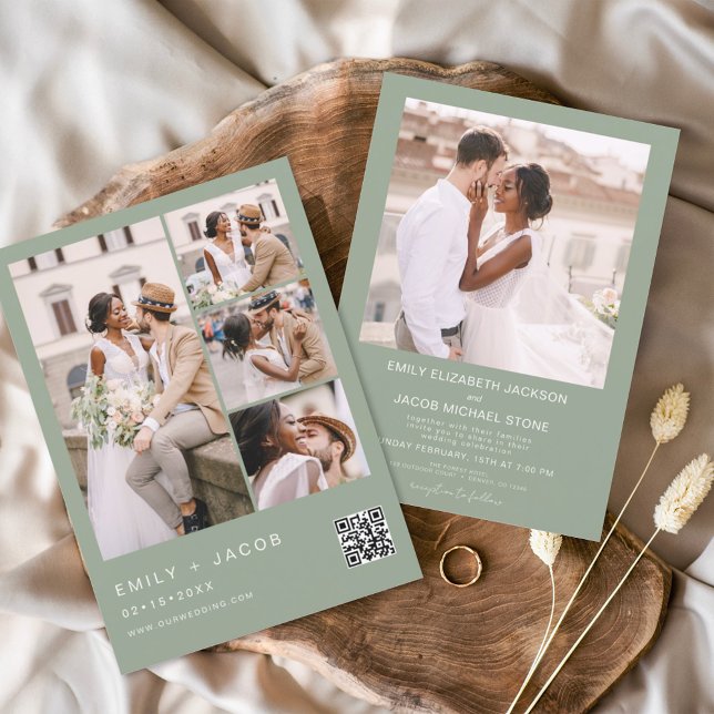 Lámina Invitación a matrimonio verde inteligente del códi (Subido por el creador)