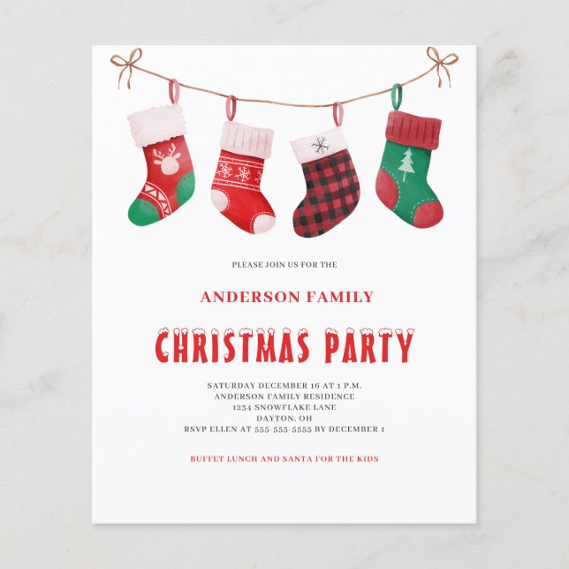 Lámina Invitación a Navidades de cotizaciones de Red Gree (Anverso)