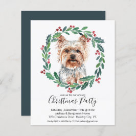 Lámina Invitación a Navidades de Perro Terrier de Yorkshi