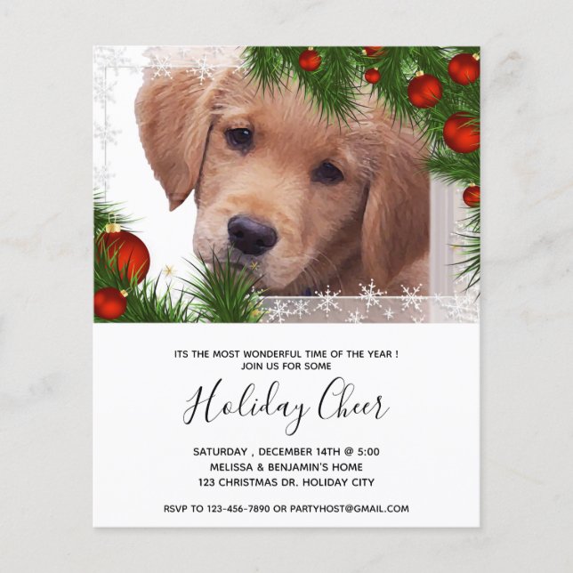 Lámina Invitación a Navidades de perros del recuperador d (Anverso)