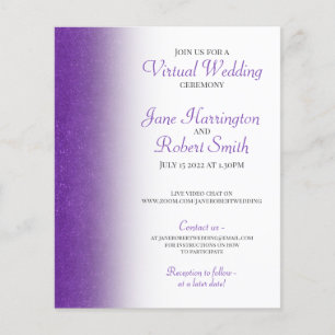 Lámina Invitación a papel de Boda virtual de Purpurina pú