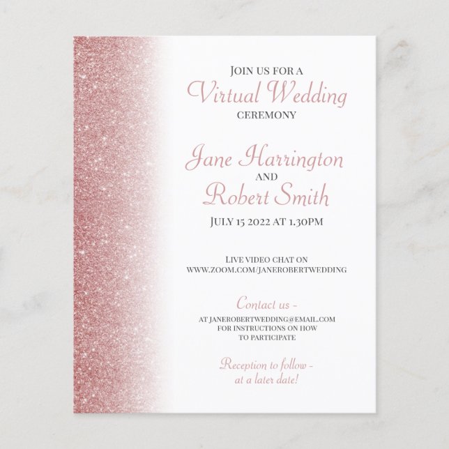 Lámina Invitación a papel de Boda virtual de Rosa Purpuri (Anverso)