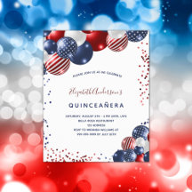 Invitación a partido patriótico Quinceanera