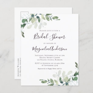 Lámina Invitación a postales para la ducha de novia Eucal