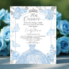 Lámina Invitación a presupuesto de mis quinceañeras azul 