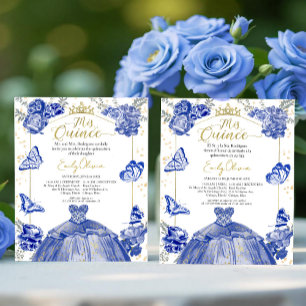 Lámina Invitación a presupuesto de quinceañera azul real