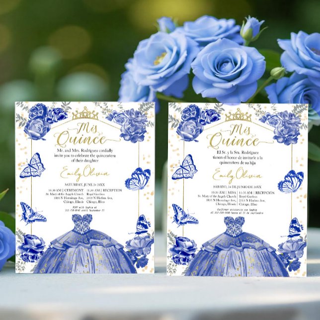 Lámina Invitación a presupuesto de quinceañera azul real  (Subido por el creador)