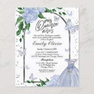 Lámina Invitación a presupuesto de Quinceanera Butterflys