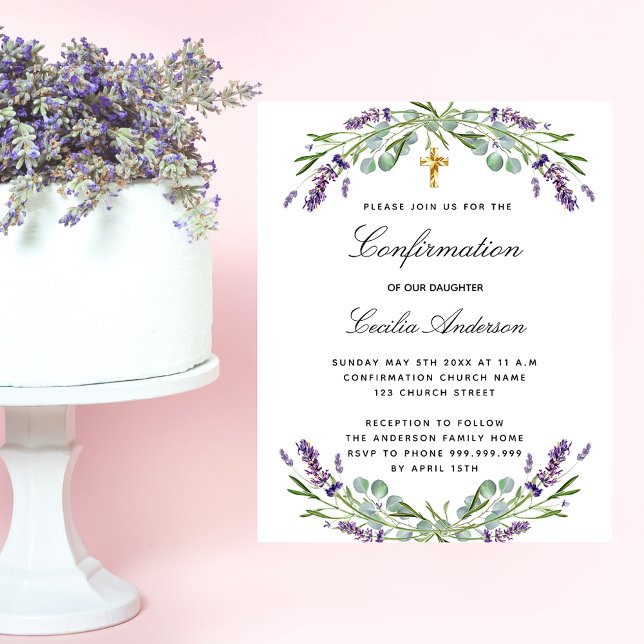 Lámina Invitación a presupuesto floral de lavender de con (Subido por el creador)