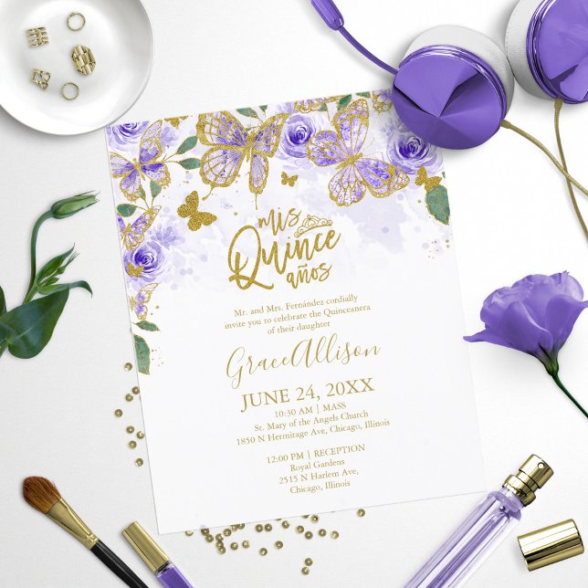 Lámina Invitación a presupuesto para mariposa Quinceanera (Subido por el creador)