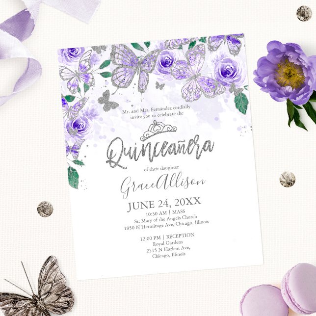 Lámina Invitación a presupuesto para mariposa Quinceanera (Subido por el creador)