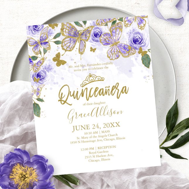 Lámina Invitación a presupuesto para mariposa Quinceanera (Subido por el creador)