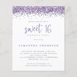 Lámina Invitación a Purpurina malva 16 de presupuesto