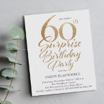 Lámina Invitación a Purpurina por cumpleaños número 60 de<br><div class="desc">Sorpresa presupuestal 60ª invitación de fiesta de cumpleaños en oro</div>