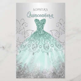 Lámina Invitación a Quinceañera con vino espumoso de Aqua