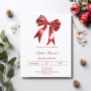 Lámina Invitación a Quinceanera de color rojo